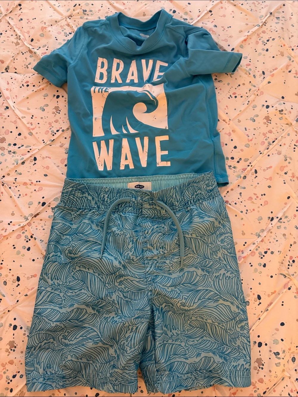 Old Navy Blue "Brave Wave" Kids Swim Set